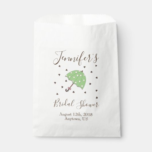 Sachets En Papier Baby shower nuptial Chocolat Pluie gouttes Parasol (Devant)