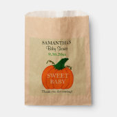 Sachets En Papier Baby shower orange Citrouille vert Faveurs (Devant)