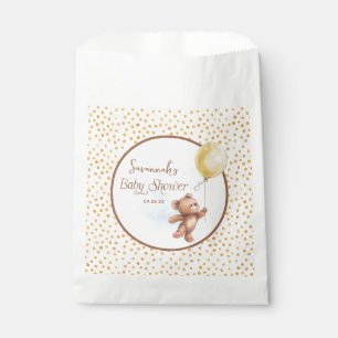 Sachets En Papier Baby shower Ours Jaune Polka Dot Teddy