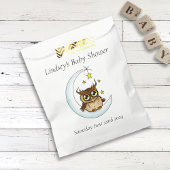 Sachets En Papier Baby shower Owl Moon Blue Cute Stars