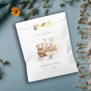 Sachets En Papier Baby shower Panier Floral Teddy Cute Localement Cu
