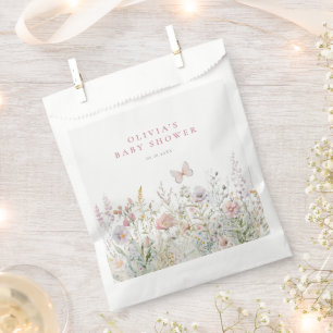 Sachets En Papier Baby shower papillon Fleur sauvage de printemps