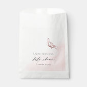 Sachets En Papier Baby shower papillon rose pâle à l'aquarelle rose (Devant)