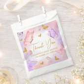 Sachets En Papier Baby shower papillon violet rose or (Coupé)