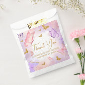 Sachets En Papier Baby shower papillon violet rose or (Scellé)