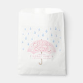 Sachets En Papier Baby shower Parapluie rose (Devant)