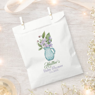 Sachets En Papier Baby shower personnalisé de fleurs de pois doux vi