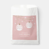 Sachets En Papier Baby shower Pink Gold Winter Snowflake (Devant)