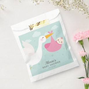 Sachets En Papier Baby shower pour fille Stork Pink Bundle