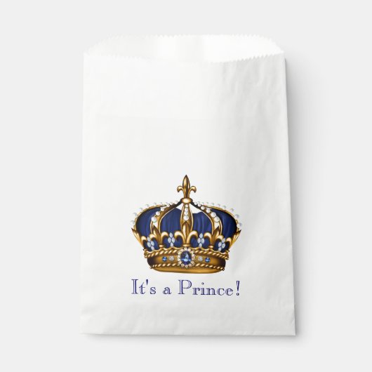 Sachets En Papier Baby shower Prince Crown (Devant)