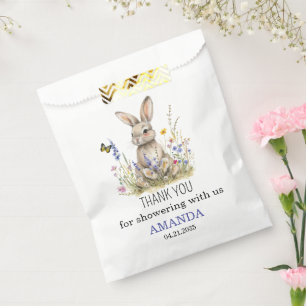 Sachets En Papier Baby shower Quelques fleurs sauvages lapins