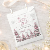 Sachets En Papier Baby shower rose de Noël d'hiver Merci (Coupé)