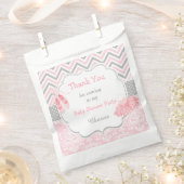 Sachets En Papier Baby shower rose et gris Chevron Ballerina (Coupé)