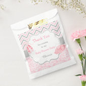 Sachets En Papier Baby shower rose et gris Chevron Ballerina (Scellé)