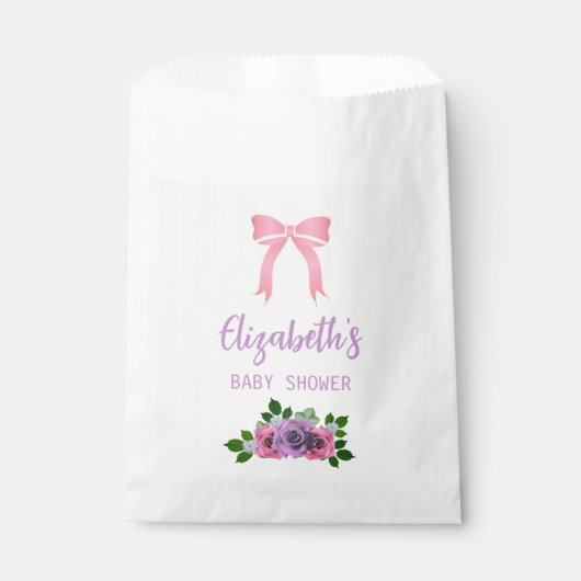Sachets En Papier Baby shower rose Rose (Devant)
