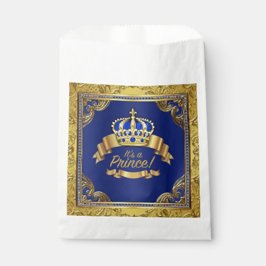 Sachets En Papier Baby shower Royal Blue Gold (Devant)
