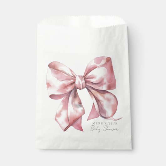 Sachets En Papier Baby Shower Ruban Rose (Devant)