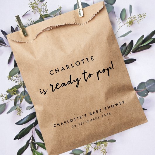 Sachets En Papier Baby shower | Rustic Kraft prêt à jouer