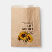 Sachets En Papier Baby shower rustique de tournesol doux (Devant)