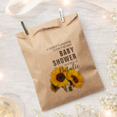 Sachets En Papier Baby shower rustique de tournesol doux (Coupé)