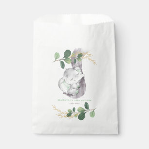 Sachets En Papier Baby shower sauvage de jungle d'éléphant d'or de