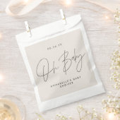 Sachets En Papier Baby shower script moderne crème audacieuse noir i (Coupé)