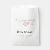 Sachets En Papier Baby shower simple rose mignonne fille en tissu (Devant)