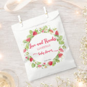 Sachets En Papier Baby shower sucré aux fraises merci (Coupé)