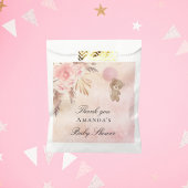 Sachets En Papier Baby shower teddy blush pampas herbe merci