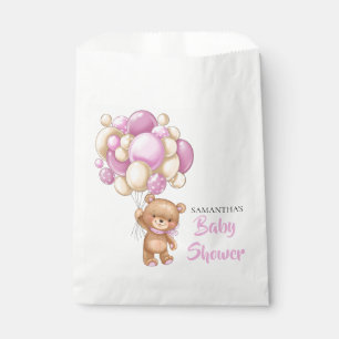 Sachets En Papier Baby shower Teddy Girl - Blanc