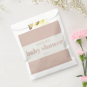 Sachets En Papier Baby-Shower Typographie en grès rose (Scellé)
