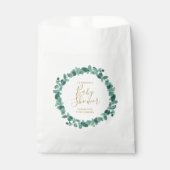 Sachets En Papier Baby shower vert Eucalyptus (Devant)