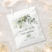 Sachets En Papier Baby shower vert Eucalyptus (Coupé)