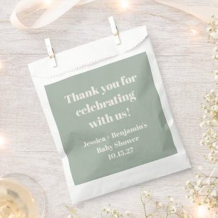 Sachets En Papier Baby shower vert mignon  personnalisé Merci