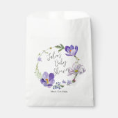 Sachets En Papier Baby shower violet fleur sauvage (Devant)