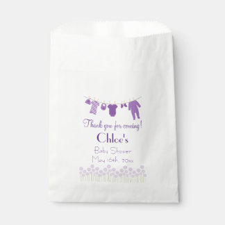 Sachets En Papier Baby shower Violet Petits Vêtements