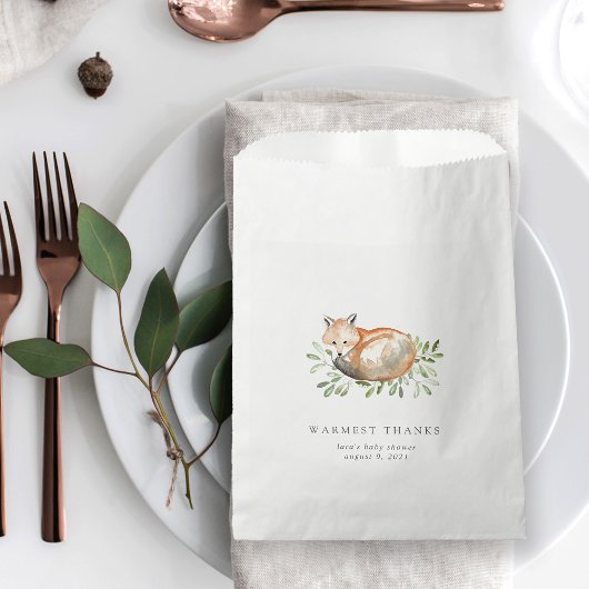 Sachets En Papier Baby shower Woodland Fox