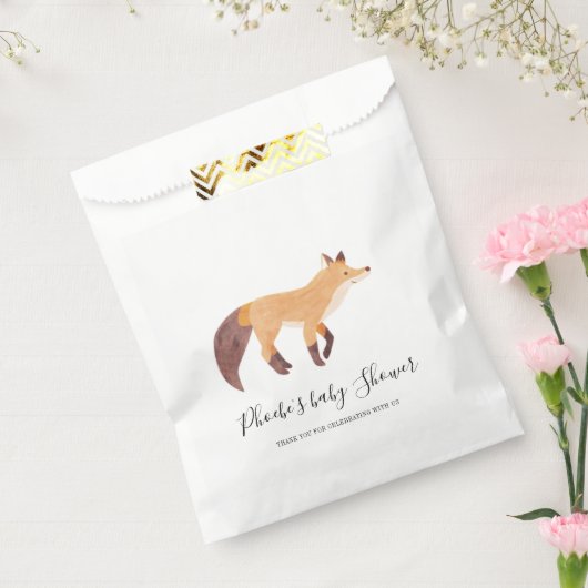 Sachets En Papier Baby shower Woodland Fox Custom (Scellé)