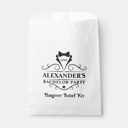 Sachets En Papier Bachelor Party Black Cravate Hangover (Devant)