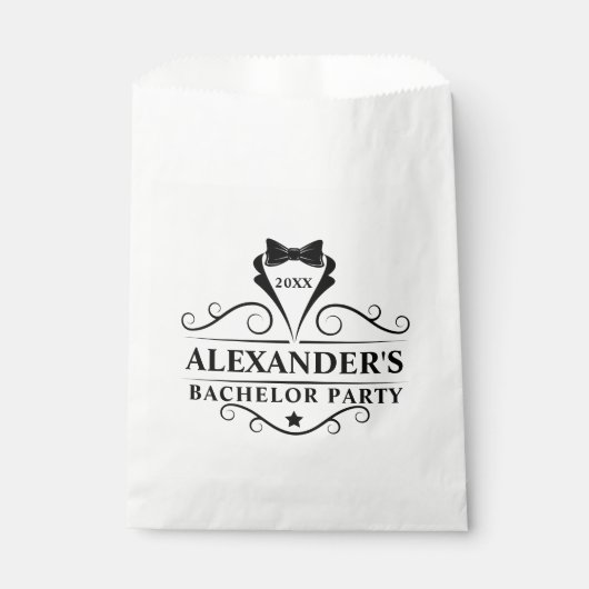 Sachets En Papier Bachelor Party Cravate noire (Devant)