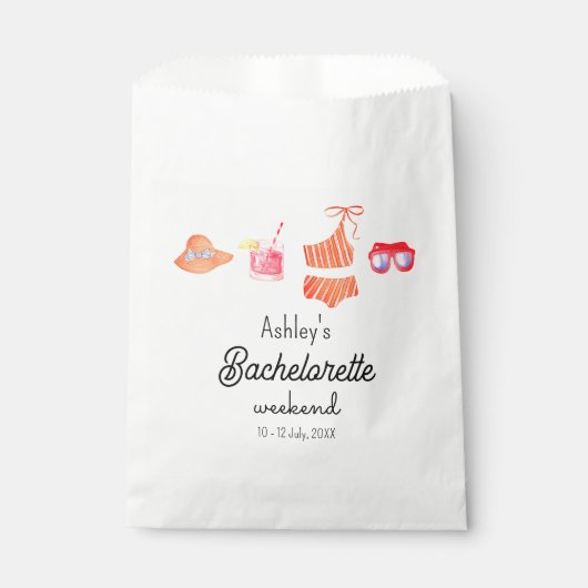 Sachets En Papier Bachelorette Beach Week-end Bikini Pool Party (Devant)