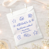 Sachets En Papier Bachelorette de coquillages de mer dessinés à la m (Coupé)