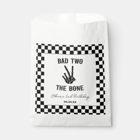 Sachets En Papier Bad Two The Bone Skeleton 2e fête d'anniversaire (Devant)