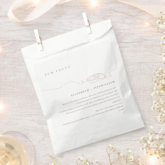 Sachets En Papier Bagues Mariages simples | Fait amusant Mariage ros (Coupé)