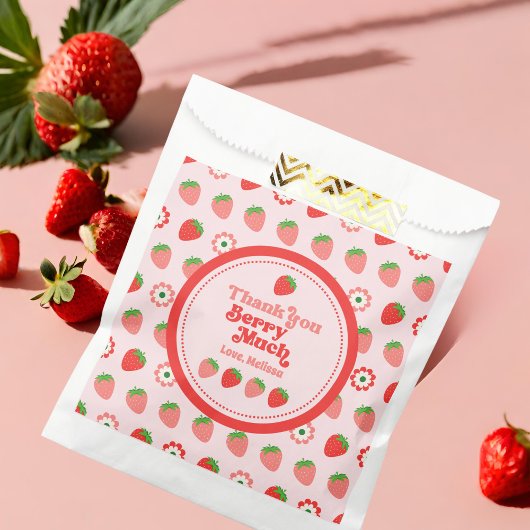 Sachets En Papier Baguettes en Merci rouge rose mignon Berry beaucou