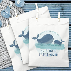 Sachets En Papier Baignée de bébé sur le thème de l'océan Baleines H