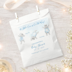 Sachets En Papier Bain de bébé garçon Hippopotame en Cabriole