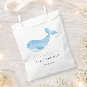 Sachets En Papier Bain de couleur pour bébé baleine