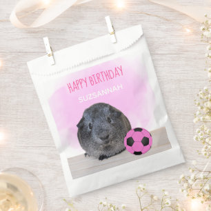 Sachets En Papier Bal d'anniversaire mignon Guinée Cochon rose et no
