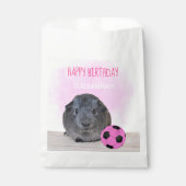 Sachets En Papier Bal d'anniversaire mignon Guinée Cochon rose et no (Devant)